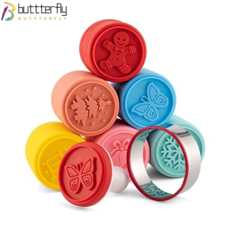 Buttterfly แม่พิมพ์พลาสติก สําหรับทําคุกกี้ บิสกิต ฟองดองท์ 8 ชิ้น ต่อชุด