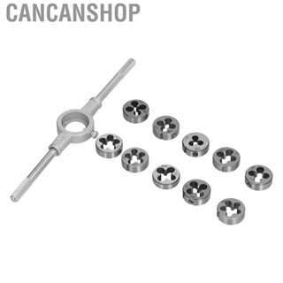 Cancanshop 10 Pieces Tap And Die Set M6-M12 Bearing Steel Thread Drill With