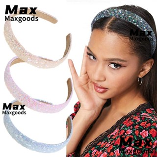 Maxg ที่คาดผม ประดับเลื่อม กลิตเตอร์ กันลื่น หรูหรา เครื่องประดับผม