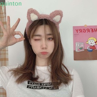 Quinton ที่คาดผม ผ้ากํามะหยี่ขนนิ่ม แต่งหน้า เครื่องประดับผม ที่คาดผม ล้างหน้า การ์ตูน ตุ๊กตา หู ที่คาดผม