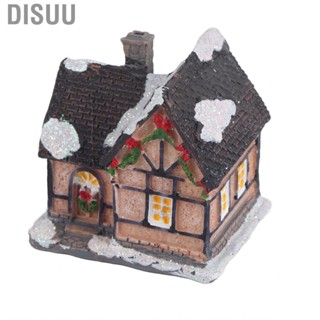 Disuu Entatial Christmas Village Set Houses Holiday Ornament Resin