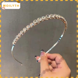 Moilyth ที่คาดผม มงกุฎคริสตัลเพชรเทียม สีทอง สีเงิน เรียบง่าย เครื่องประดับผม สําหรับผู้หญิง