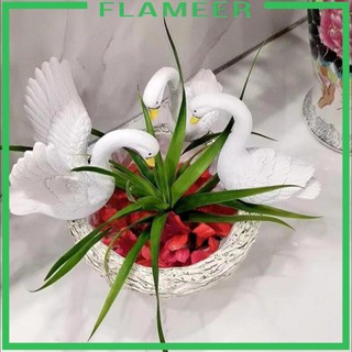 [Flameer] กระถางต้นไม้เรซิ่น รูปหงส์ขาว สไตล์โมเดิร์น สําหรับตกแต่งสวน