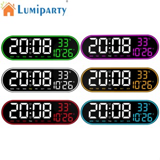 Lumiparty นาฬิกาปลุก 15 นิ้ว หน้าจอ LED ขนาดใหญ่ 12 24 ชั่วโมง ปรับความสว่างได้ 5 ระดับ สําหรับบ้าน