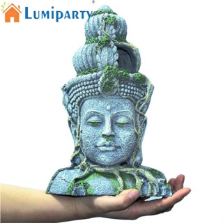 Lumiparty ฟิกเกอร์เรซิ่น รูปพระพุทธรูป สไตล์โบราณ สําหรับตกแต่งตู้ปลา