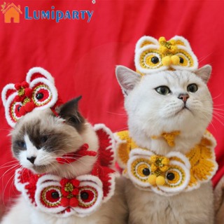 Lumiparty ปลอกคอ หมวก สไตล์จีน สําหรับสัตว์เลี้ยง สุนัข แมว