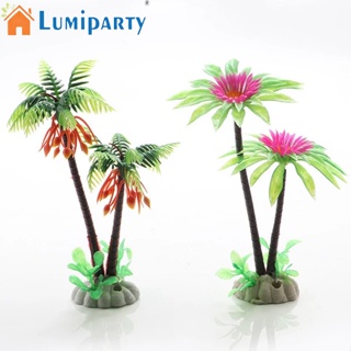 Lumiparty ดอกเบญจมาศจําลอง ต้นมะพร้าวปลอม สําหรับตู้ปลา