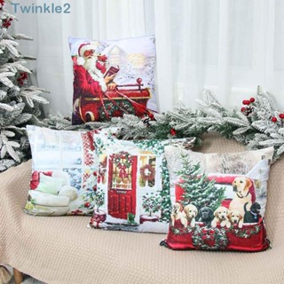 Twinkle ปลอกหมอน ลายคริสต์มาส ทรงสี่เหลี่ยม ขนาด 45x45 ซม. สําหรับตกแต่งบ้าน และห้องนั่งเล่น