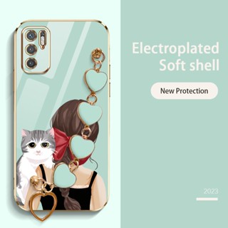 Ybd เคสโทรศัพท์มือถือ ลายโบว์ แมวน่ารัก พร้อมสายคล้องมือ หรูหรา สําหรับ Xiaomi POCO M3 Pro 4G 5G Redmi Note 10 5G Note 10T 5G POCO X3 GT 5G