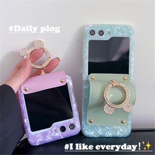 เคสโทรศัพท์มือถือแบบนิ่ม TPU พร้อมแหวนขาตั้ง สําหรับ Samsung Z Flip 5 Z Flip 4 Z Flip 3