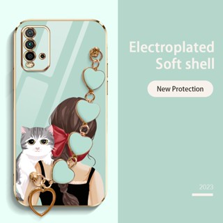 Ybd เคสโทรศัพท์มือถือ ลายโบว์ แมวน่ารัก พร้อมสายคล้อง หรูหรา สําหรับ Xiaomi POCO M3 Redmi 9T Xiaomi POCO F3 Redmi K40