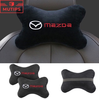 หมอนรองคอ หนัง PU ปักลาย สําหรับรถยนต์ Mazda 2 3 CX5 CX30 CX8 CX3 Mazda2 6 5 CX9 BT50 1 2 ชิ้น