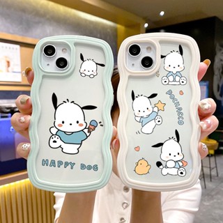 เคสโทรศัพท์มือถือซิลิโคน TPU นิ่ม กันฝุ่น กันกระแทก ลายสุนัขคลื่นดาว สําหรับ iPhone 15 14 13 12 11 Promax 6 6S 7 8 Plus X XR XSMax SE 2 In 1