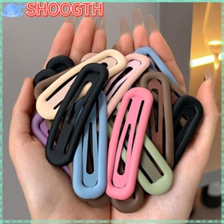 Shoogth กิ๊บติดผม โลหะผสม ทรงวงรี เรียบง่าย สีพื้น สําหรับผู้หญิง 12 ชิ้น ต่อล็อต