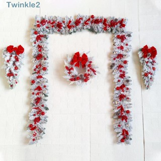 Twinkle พวงหรีดคริสต์มาส สําหรับตกแต่งบ้าน สวน ต้นคริสต์มาส