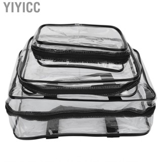 Yiyicc 3 Sizes Clear Travel Bags For Toiletries  PVC Material Toiletry Bag