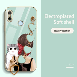 Ybd เคสโทรศัพท์มือถือ ลายโบว์ แมวน่ารัก หรูหรา พร้อมสายคล้องมือ สําหรับ Xiaomi Mi A2 Mi 6X 2018 Redmi Note 5 Pro