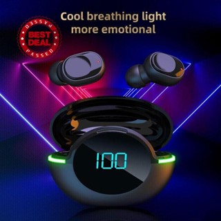 Tws ชุดหูฟังบลูทูธไร้สาย ดิจิทัล หน้าจอสัมผัส LED Y80 ขนาดเล็ก V6W5