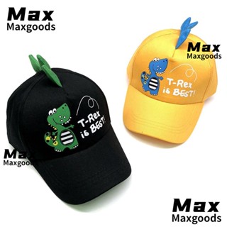 Maxg หมวกเบสบอล ผ้าฝ้าย พิมพ์ลายการ์ตูนไดโนเสาร์ ระบายอากาศ ปรับได้ สําหรับเด็ก