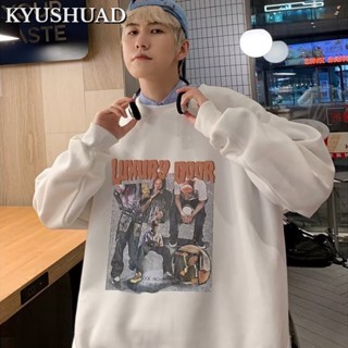 KYUSHUAD เสื้อสเวตเตอร์ทรงหลวมอินเทรนด์สไตล์อเมริกันเสื้อสวมหัวถนนสูงผู้ชายชั้นนำ