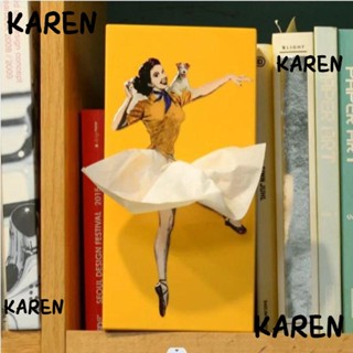 Karen กล่องทิชชู่ กันน้ํา แบบพกพา สไตล์เรโทร สําหรับเด็ก