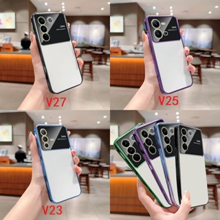 Electroplate Transparent Lens Film เคส Vivo V27e V27 V23 V23e เคสโทรศัพท์ แบบนุ่ม Vivo V25e V25 Phone Cover Clear Case