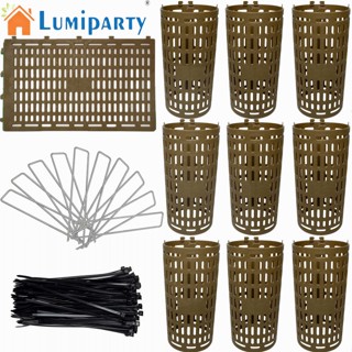 Lumiparty ท่อป้องกันต้นไม้ รูปตัว U ปรับได้ พร้อมสายเคเบิลไทร์ 10 ชิ้น