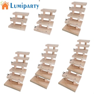 Lumiparty บันไดไม้ธรรมชาติ 3 4 5 6 7 8 ชั้น 10 ซม. อุปกรณ์เสริม สําหรับกรงสัตว์เลี้ยง หนูแฮมสเตอร์ นกแก้ว