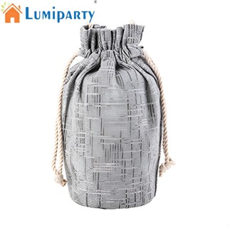 Lumiparty กระเป๋าผ้าฝ้าย ผ้าลินิน แบบผูกเชือก แบบพกพา สําหรับใส่เครื่องสําอาง ลูกกวาด ของขวัญแต่งงาน