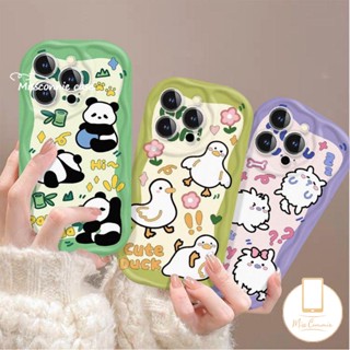 เคสโทรศัพท์มือถือ ขอบโค้ง ลายการ์ตูนเป็ด แพนด้าน่ารัก 3D สําหรับ Redmi Note 12 11 9 11s 10 8 10s Pro Max Redmi A1 A2 10A 9A 9T 10C 9 12C 9C NFC MI 11 POCO X5 M3 เคสนิ่ม