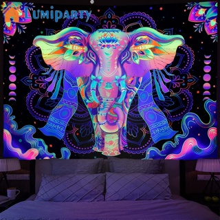 Lumiparty พรมแขวนผนัง ลายช้าง เรืองแสง ป้องกันรังสียูวี สําหรับตกแต่งบ้าน