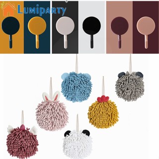 Lumiparty ผ้าขนหนูอาบน้ํา ลายการ์ตูนสัตว์ Chenille 6 ชิ้น พร้อมห่วงแขวน ดูดซับน้ําได้ดี 6 ตะขอ