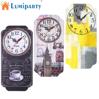 Lumiparty นาฬิกาแขวนผนัง แบบไม้ สไตล์เรโทร สําหรับตกแต่งบ้าน ห้องนอน ห้องนั่งเล่น สํานักงาน