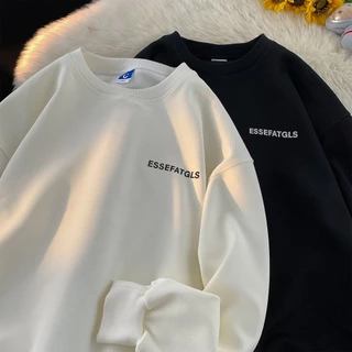 เสื้อกันหนาวแขนยาว คอกลม ทรงหลวม พิมพ์ลายตัวอักษร สไตล์วินเทจ แฟชั่นคลาสสิก สําหรับผู้ชาย และผู้หญิง