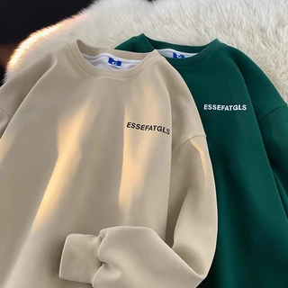 เสื้อกันหนาวแขนยาว คอกลม ทรงหลวม พิมพ์ลายตัวอักษร สไตล์วินเทจ แฟชั่นคลาสสิก สําหรับผู้ชาย และผู้หญิง