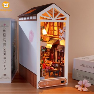 ชุดโมเดลหนังสือไม้ 3D พร้อมไฟ LED DIY สําหรับตกแต่งบ้านตุ๊กตา SHOPSKC2477