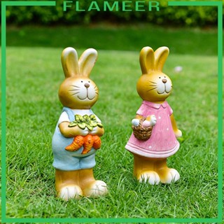 [Flameer] รูปปั้นกระต่ายอีสเตอร์ เซรามิค สําหรับตกแต่งบ้าน