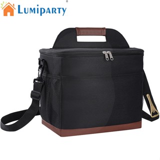 Lumiparty กระเป๋าใส่กล่องอาหารกลางวัน มีฉนวนกันความร้อน ความจุขนาดใหญ่ 16 ลิตร ใช้ซ้ําได้ พร้อมสายคล้องไหล่ ถอดออกได้