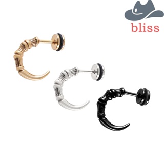 Bliss ต่างหูสตั๊ด สเตนเลส ทรงเรขาคณิต กรงเล็บนกอินทรีย์ โกธิค ของขวัญสุดเท่ สําหรับผู้ชาย