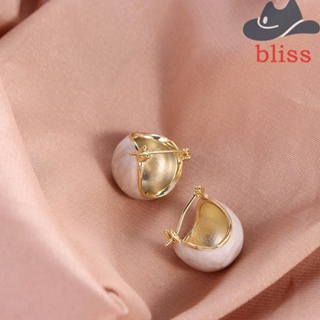 Bliss ต่างหู ทองแดง เคลือบ ทรงเรขาคณิต แฟชั่น สําหรับผู้หญิง