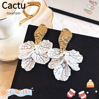 Cactu ต่างหู โลหะผสม รูปกลีบดอกไม้ แตก เครื่องประดับ สําหรับผู้หญิง