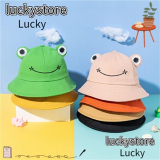 Lucky หมวกบักเก็ต รูปกบ ตาโต ของขวัญ สําหรับผู้หญิง เด็กผู้หญิง