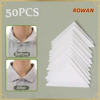 Rowans แผ่น PVC ป้องกันม้วน มีกาวในตัว สําหรับปกเสื้อเชิ้ต 50 ชิ้น