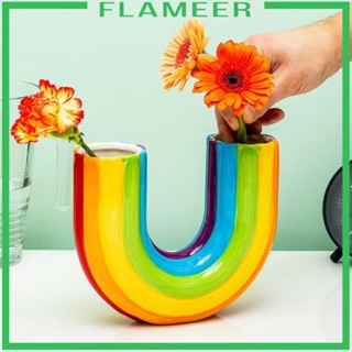 [Flameer] แจกันดอกไม้เรซิ่น สีรุ้ง สไตล์มินิมอล สําหรับตกแต่งโต๊ะ ออฟฟิศ