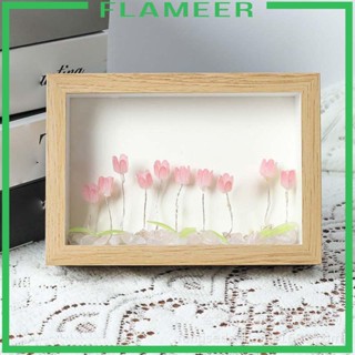 [Flameer] โคมไฟตั้งโต๊ะ กรอบรูป ไม้ ดอกไม้ DIY สําหรับตกแต่งสวน ห้อง
