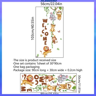[Flameer2] สติกเกอร์วอลเปเปอร์ ลายสัตว์ Welcome ลอกออกได้ สําหรับติดตกแต่งผนังบ้าน ห้องนั่งเล่น DIY