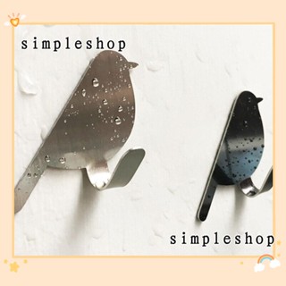 Simple ตะขอแขวนหมวก รูปนก มีกาวในตัว 4 ชิ้น