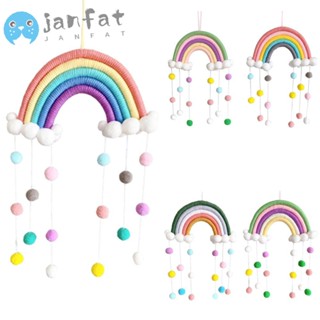 Janfat พรมแขวนผนัง ลายก้อนเมฆ สีรุ้ง แฮนด์เมด สําหรับตกแต่งบ้าน|พร็อพถ่ายภาพ สําหรับตกแต่งบ้าน