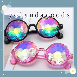 Yola Kaleidoscope แว่นตากันแดด ปริซึมโมเสค แนวเรโทร สําหรับผู้ชาย ปาร์ตี้