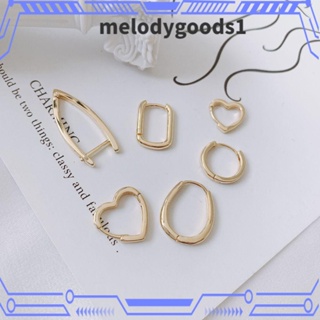 Melodygoods1 ต่างหูห่วงแฟชั่น รูปหัวใจ ทรงกลม สวยหรู สําหรับผู้หญิง